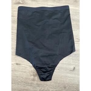Assets by Spanx High Waisted Thong Black Shapewear Size Large